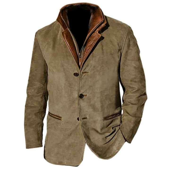 Herren Jacke Mit Lederbesatz | Langarm