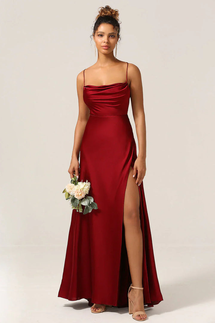 Damen-Maxi-Slipkleid mit gekreuzten Trägern
