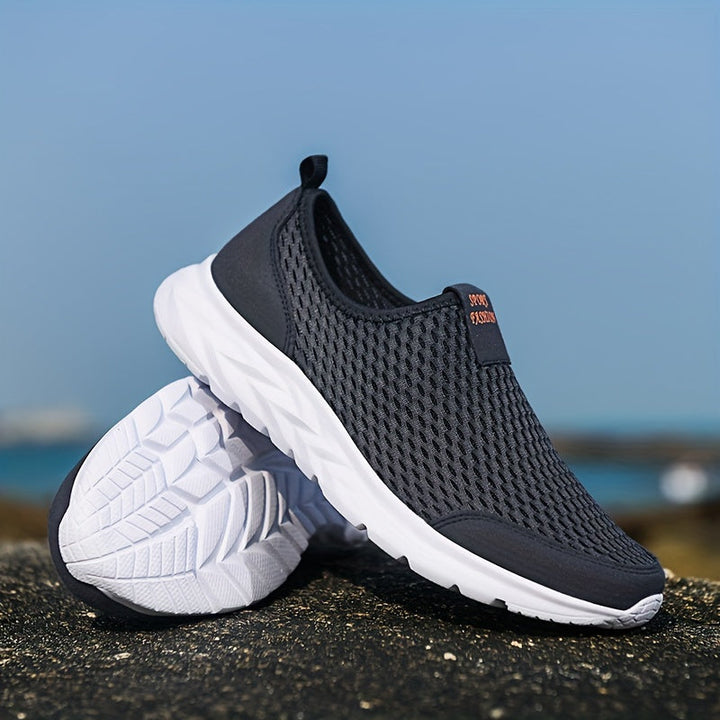 Herren Mesh-Slip-On-Sneaker mit Dicker Sohle