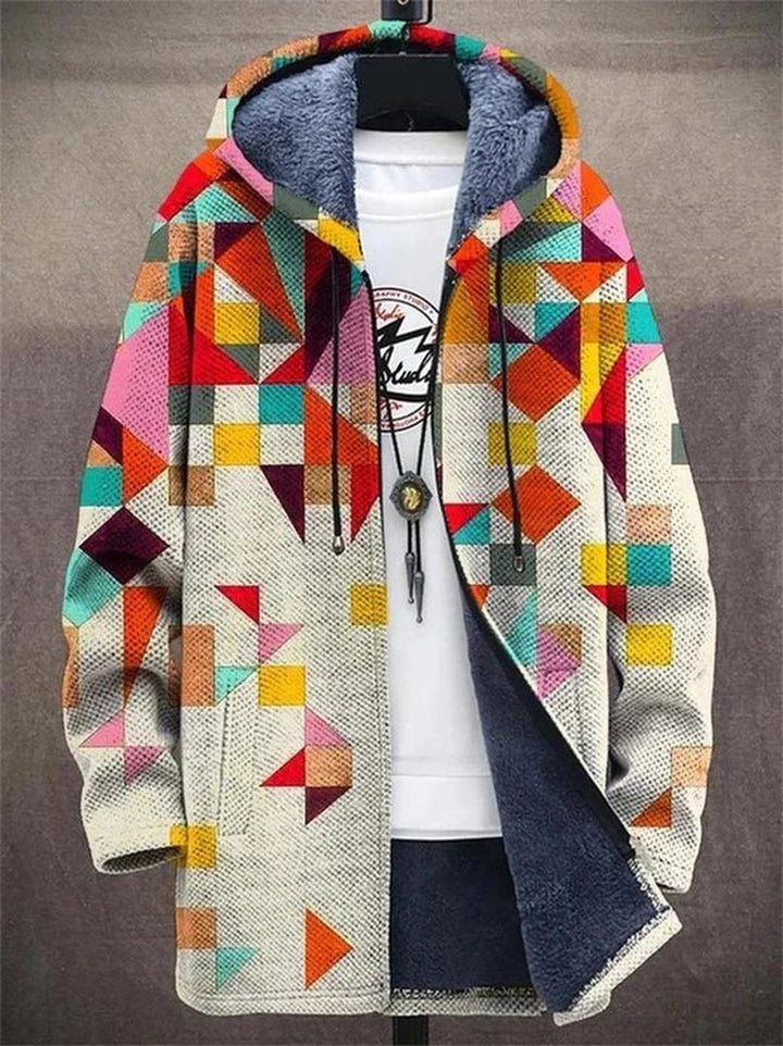 Stylischer Cardigan Mit Kunstdruck Für Herren | Lang