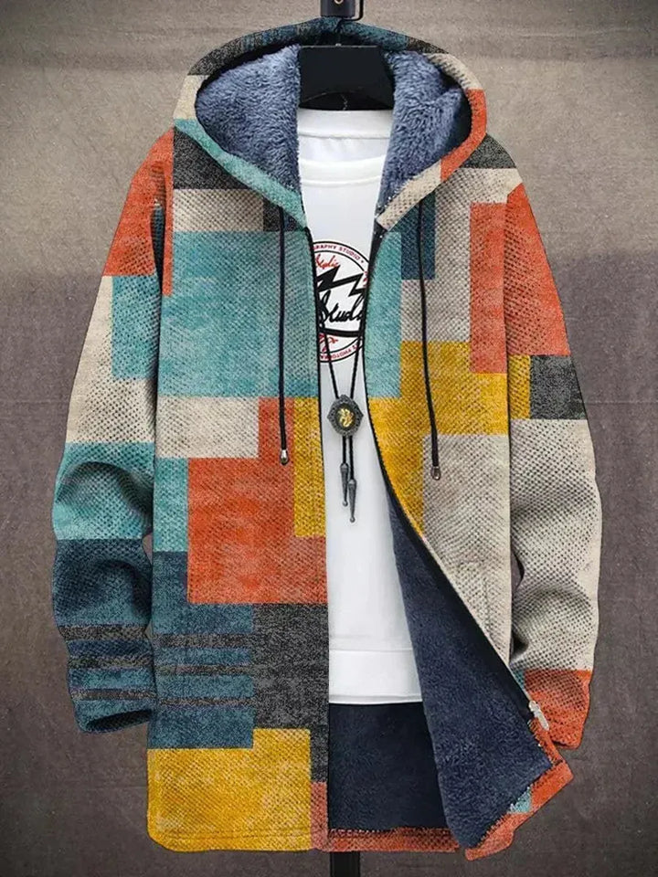 Stylischer Cardigan Mit Kunstdruck Für Herren | Lang
