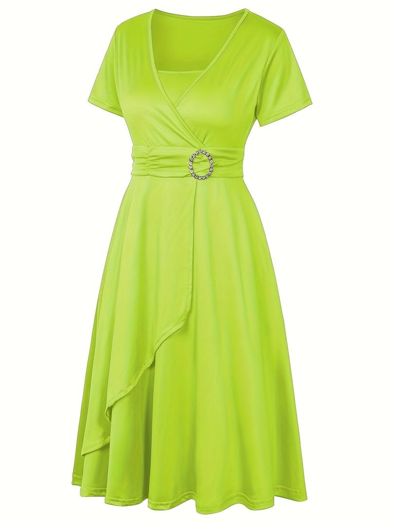 Stilvolles Abendkleid Mit V-Ausschnitt Für Damen | Midi