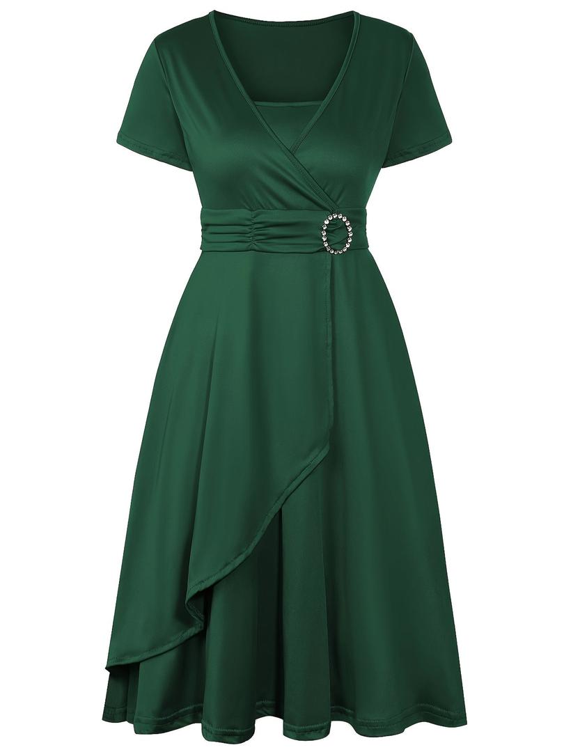 Stilvolles Abendkleid Mit V-Ausschnitt Für Damen | Midi