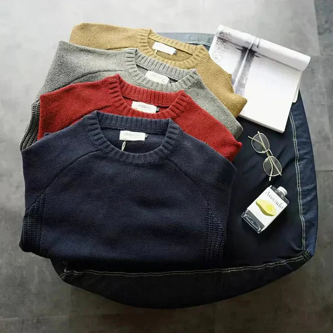 Vintage Pullover Mit Ellbogenpatches Für Herren | Winter