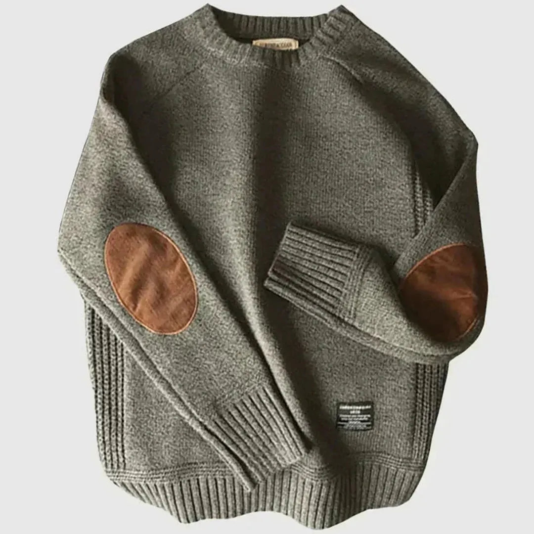 Vintage Pullover Mit Ellbogenpatches Für Herren | Winter