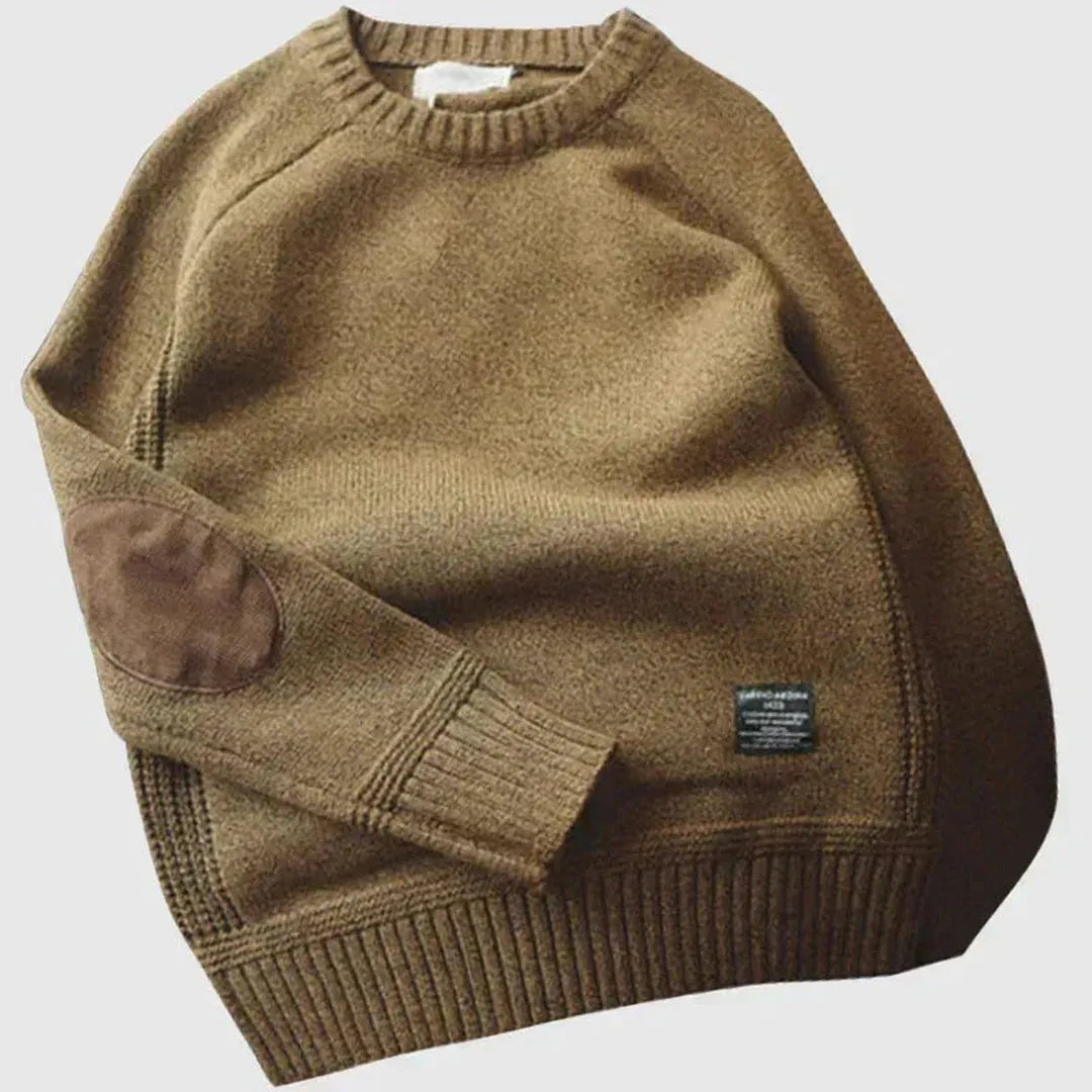 Vintage Pullover Mit Ellbogenpatches Für Herren | Winter