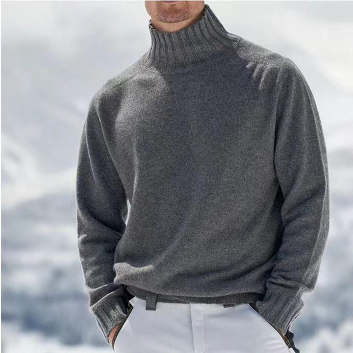 Klassischer Langarm-Strickpullover Für Herren | Stehkragen
