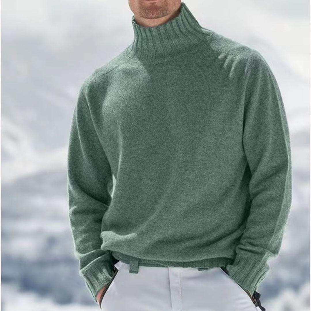 Klassischer Langarm-Strickpullover Für Herren | Stehkragen