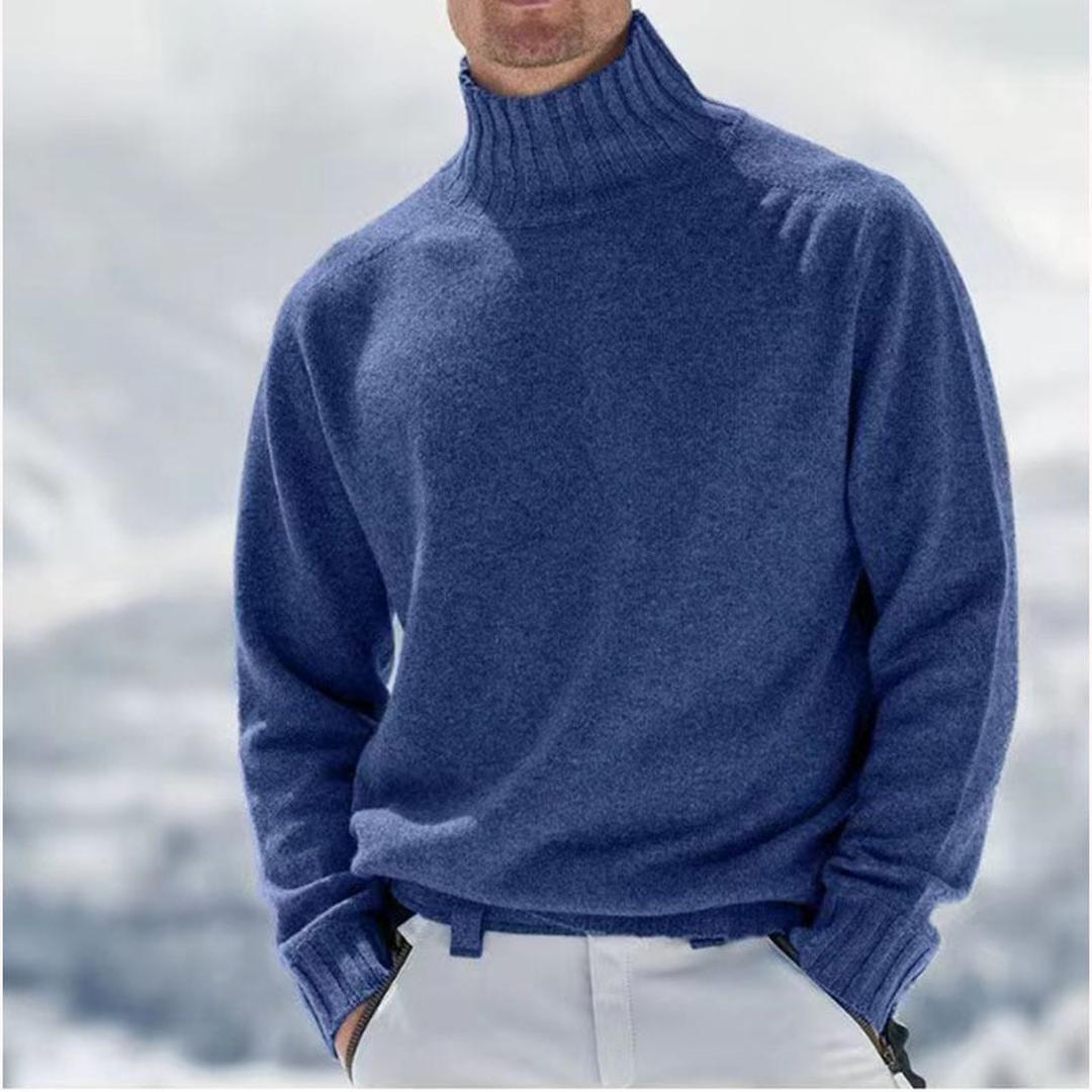 Klassischer Langarm-Strickpullover Für Herren | Stehkragen