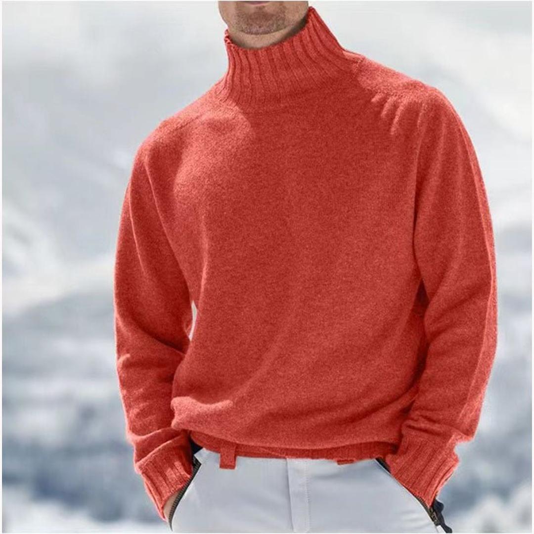 Klassischer Langarm-Strickpullover Für Herren | Stehkragen