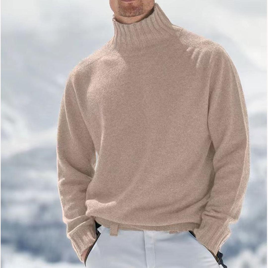 Klassischer Langarm-Strickpullover Für Herren | Stehkragen