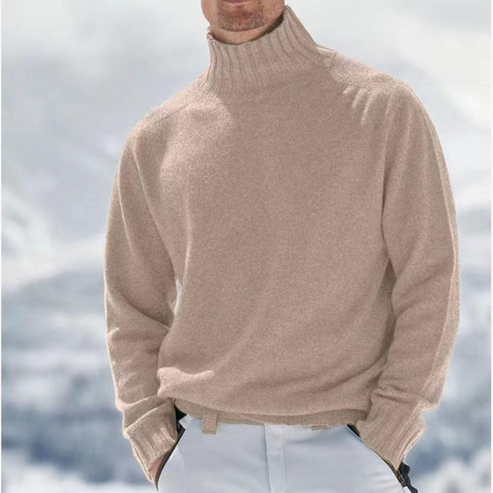 Klassischer Langarm-Strickpullover Für Herren | Stehkragen