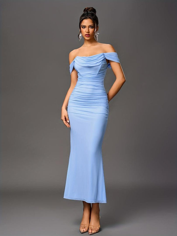 Damen Maxi Hochzeitsgastkleid | Schulterfrei