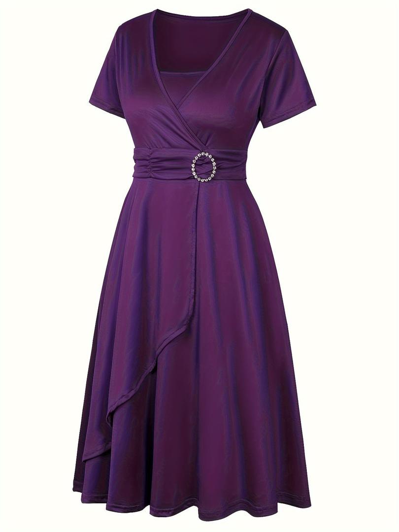 Stilvolles Abendkleid Mit V-Ausschnitt Für Damen | Midi