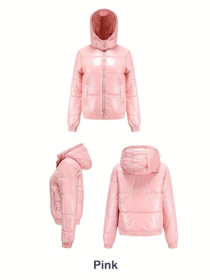 Damen Winter-Daunenjacke Mit Kapuze | Lange Ärmel