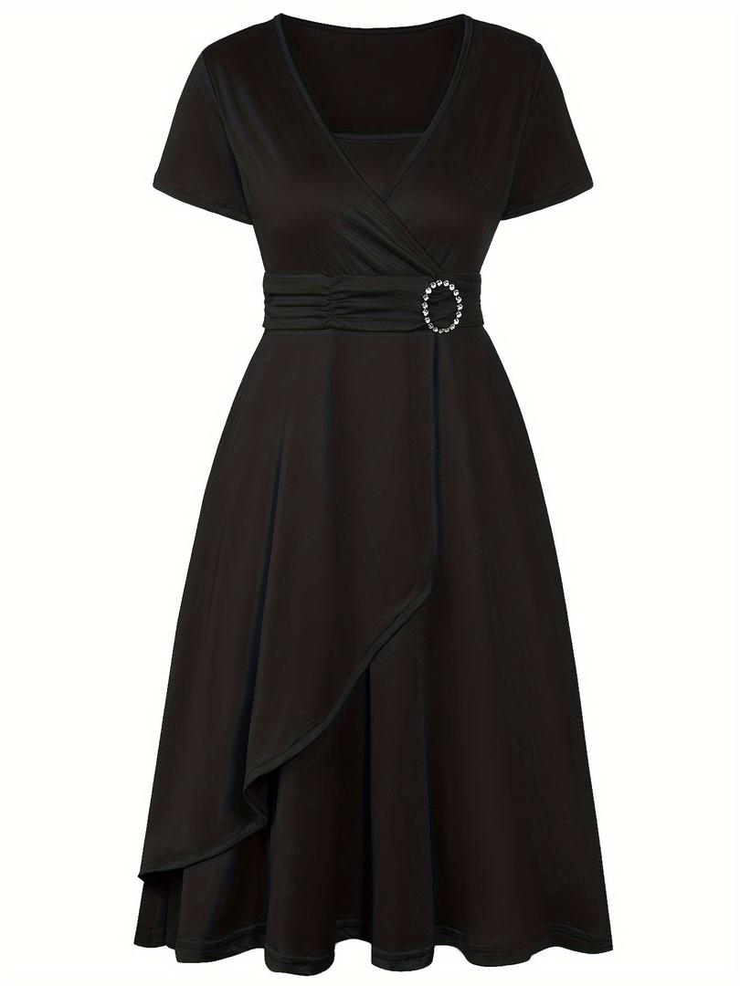 Stilvolles Abendkleid Mit V-Ausschnitt Für Damen | Midi