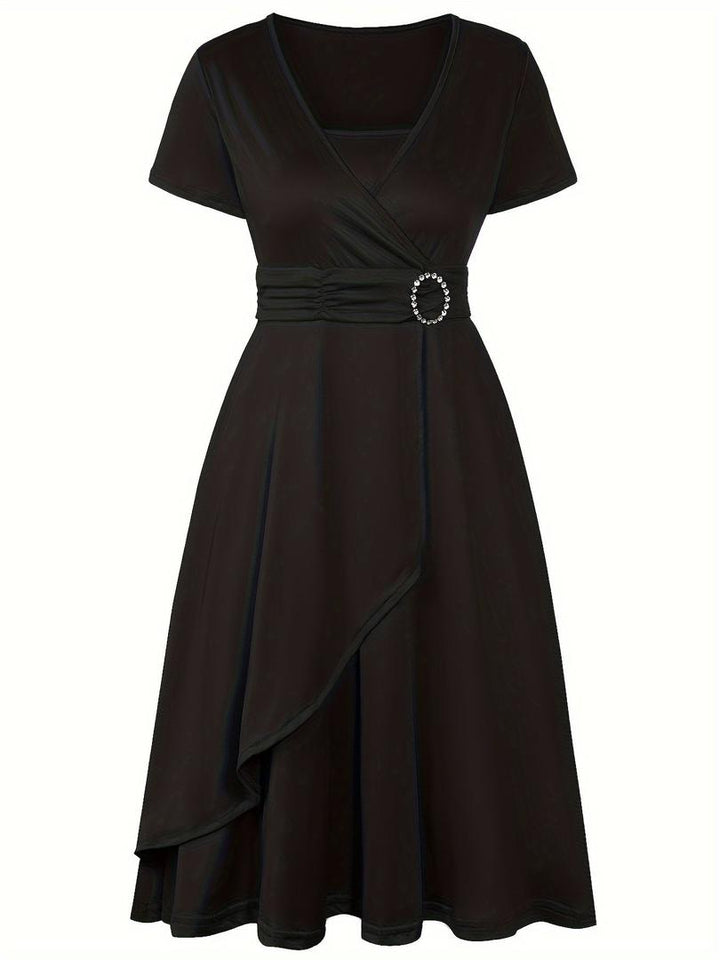 Stilvolles Abendkleid Mit V-Ausschnitt Für Damen | Midi