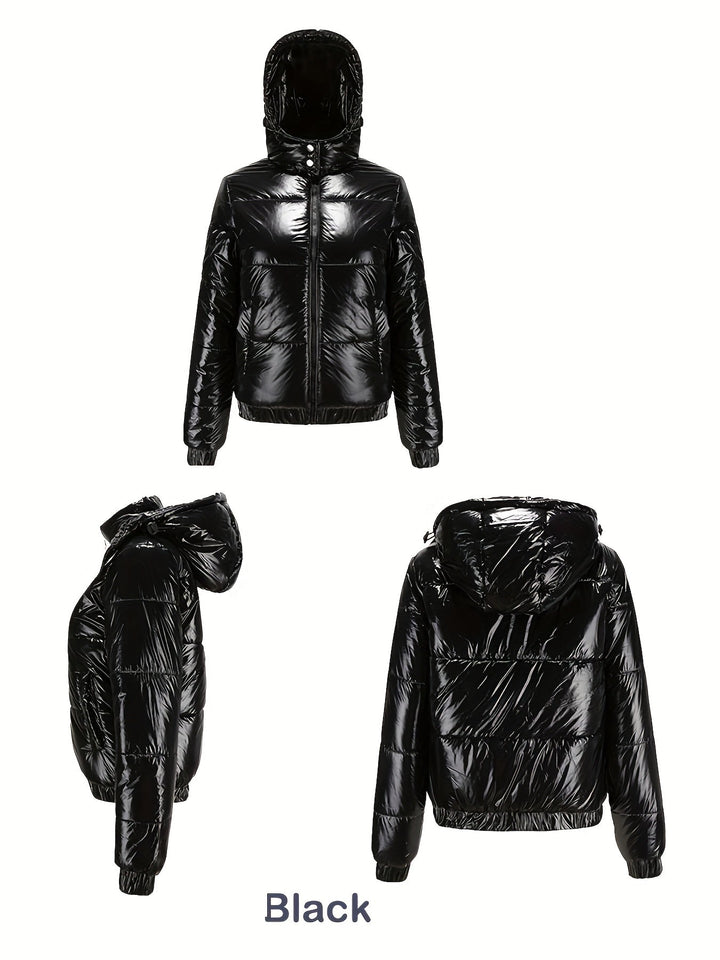 Damen Winter-Daunenjacke Mit Kapuze | Lange Ärmel