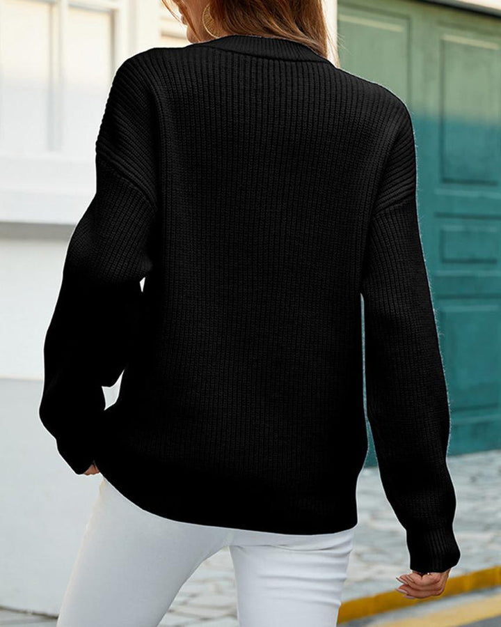 Damen Trendige Pullover Mit Rundhalsausschnitt | Winter