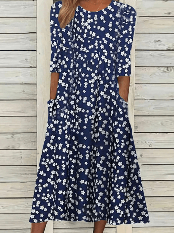 Lässiges, bedrucktes Midikleid für Damen