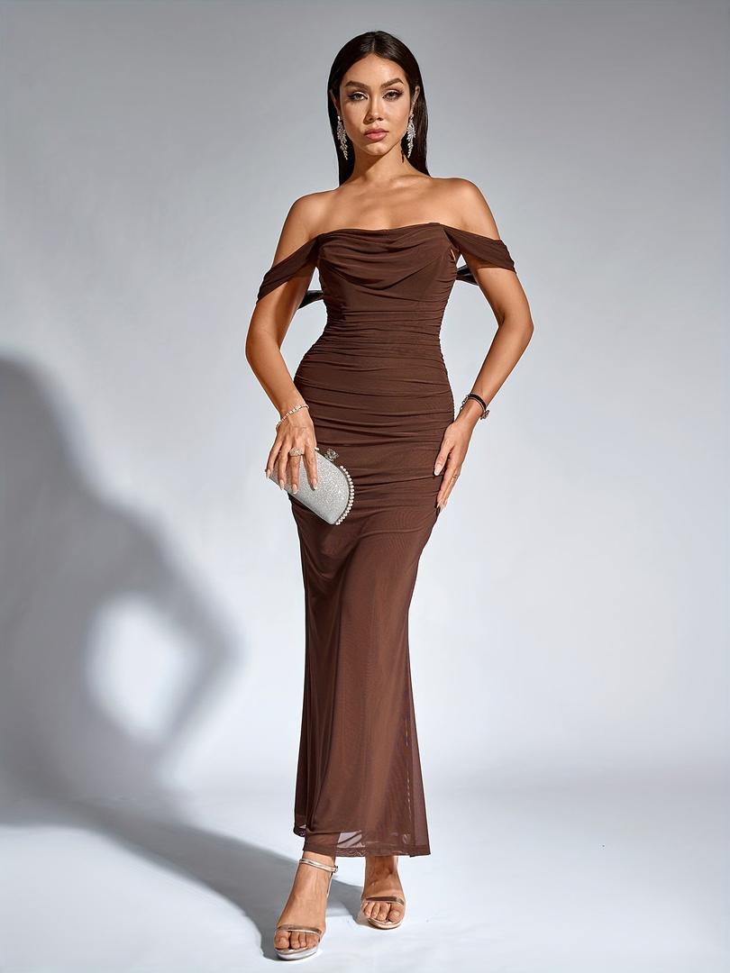 Damen Maxi Hochzeitsgastkleid | Schulterfrei