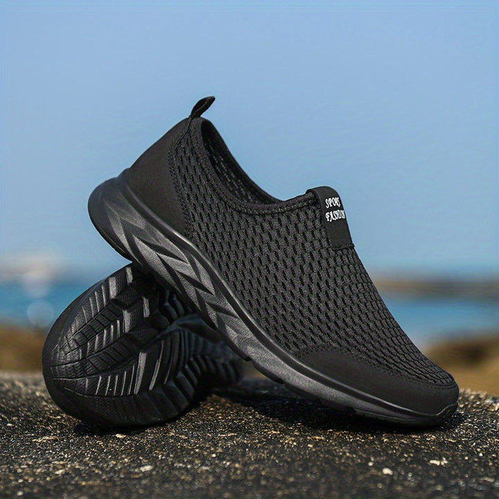 Herren Mesh-Slip-On-Sneaker mit Dicker Sohle