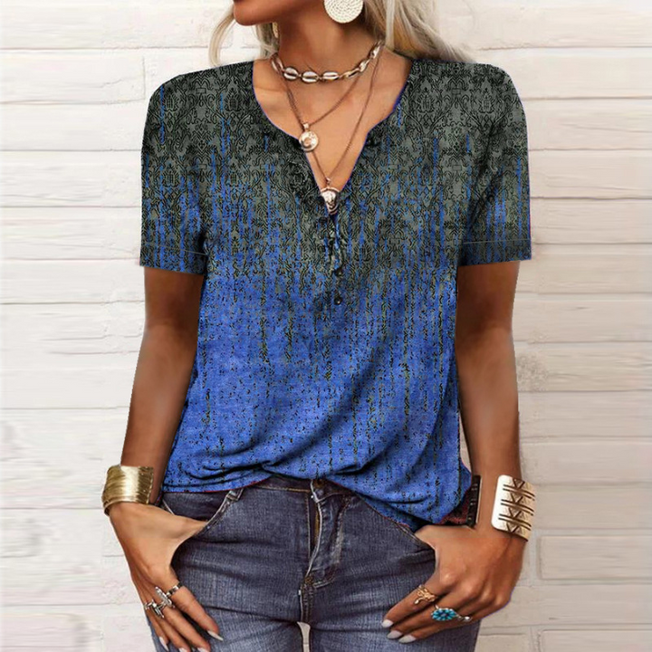 Kurzarmshirt für Damen mit Knopfleiste