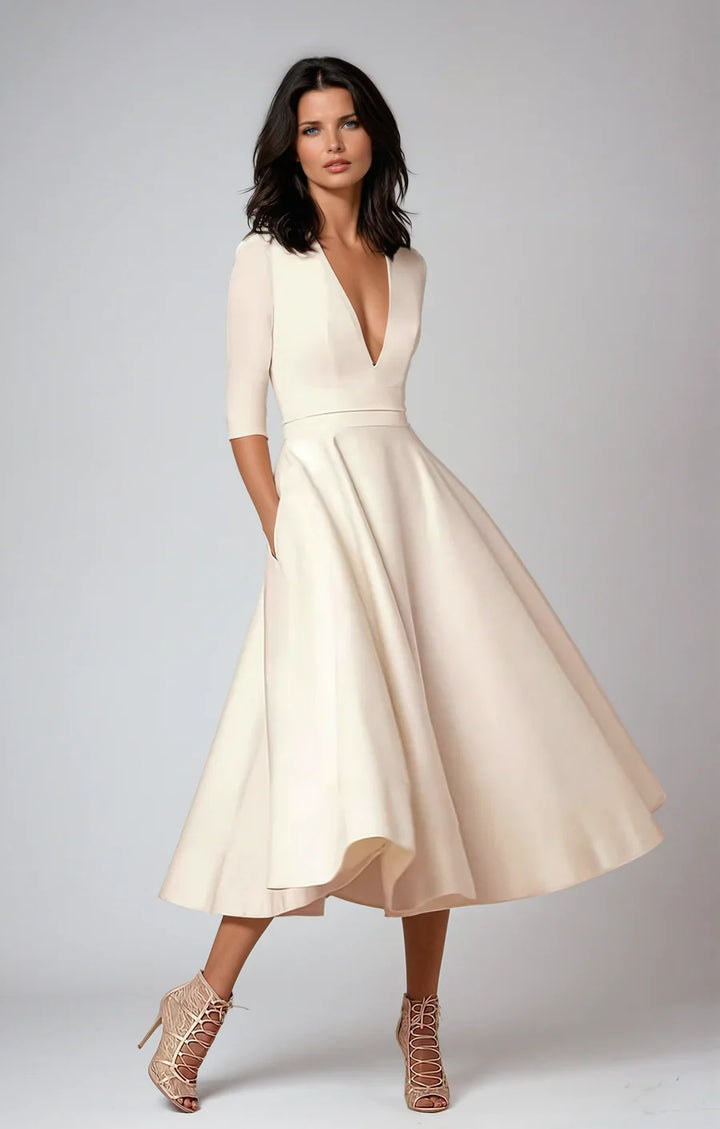 Damen-Midikleid mit A-Linienrock