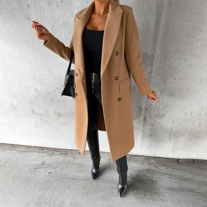 Damen Winter Langer Trenchcoat | Langarm