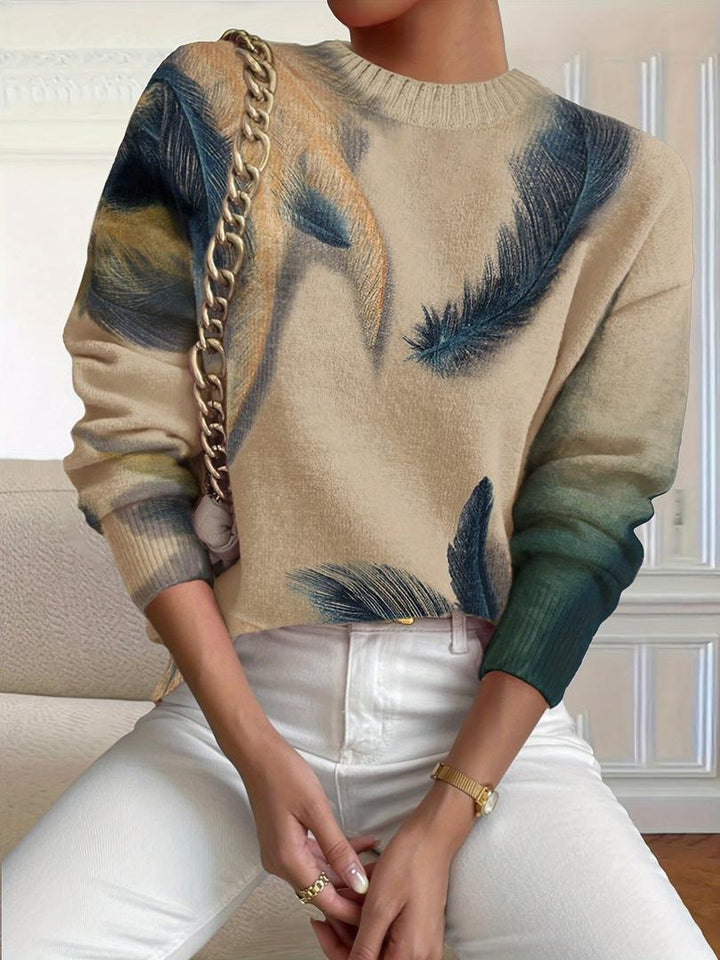 Damen Winterpullover Mit Federmuster | Freizeit