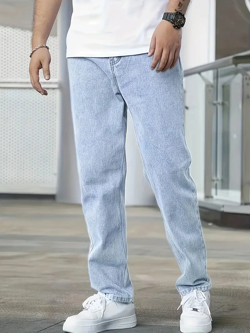 Freizeit Leicht Gewaschene Herrenjeans | Gerades Bein