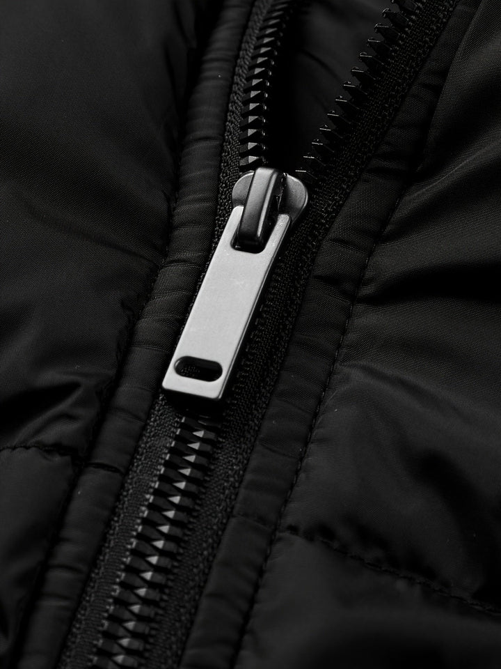 Herren Lässige Daunenjacke Mit Kapuze | Durchgehender Reißverschluss