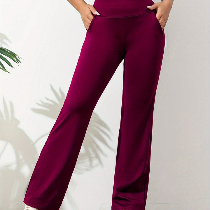 Damen Sommerhose mit hoher Taille und Seitentaschen