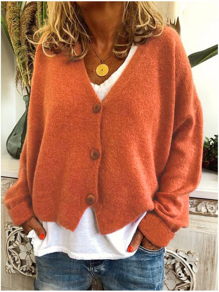 Damen Strickjacke Mit Langarm | V-Ausschnitt