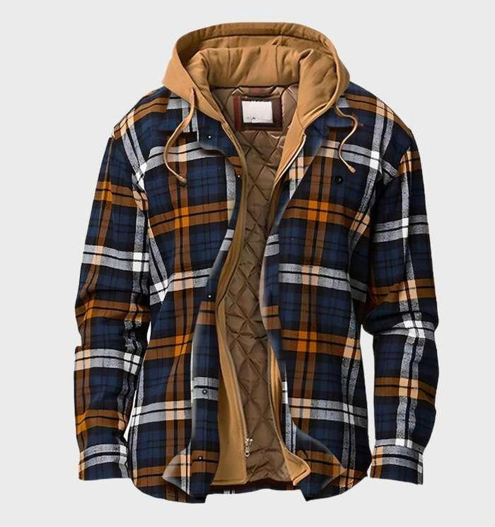 Herren Mehrfarbige Karierte Jacke | Mit Kapuze