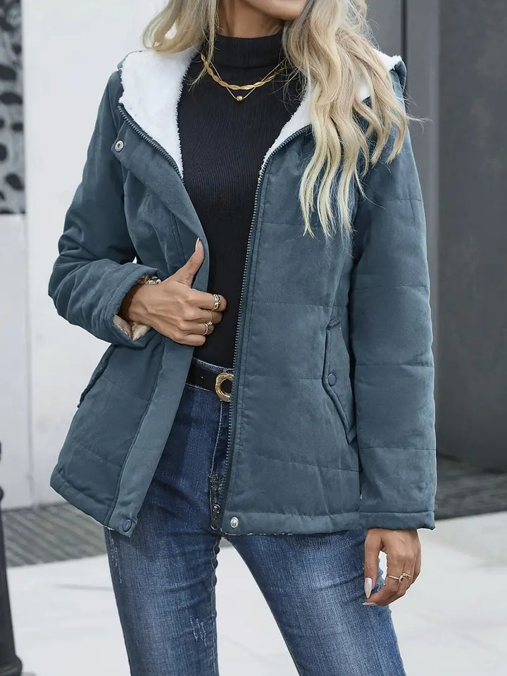 Reißverschluss Wintermantel Für Damen | Mit Fellfutter