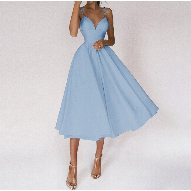 Cocktailkleid Mit V-Ausschnitt Für Damen | Midi