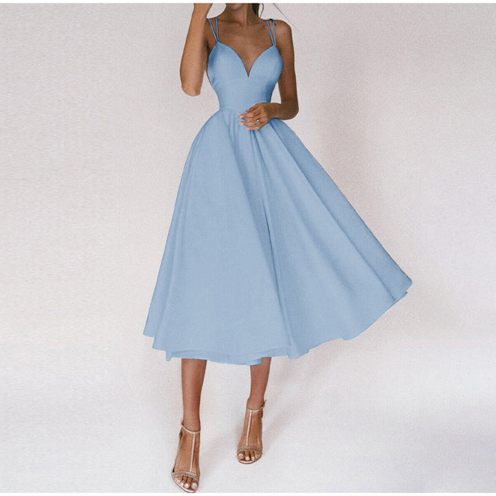 Cocktailkleid Mit V-Ausschnitt Für Damen | Midi