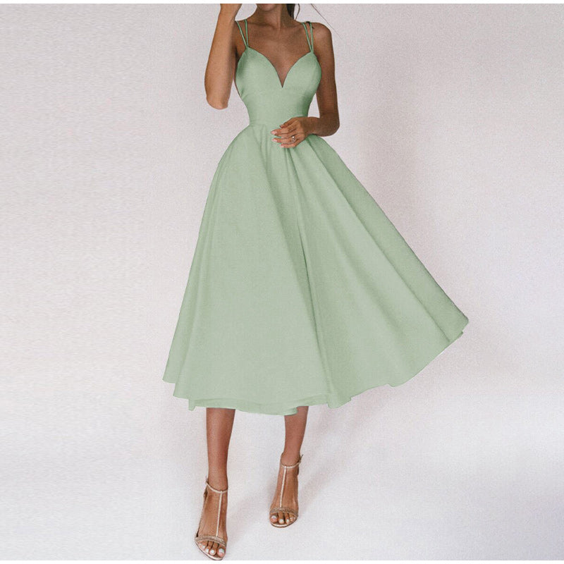 Cocktailkleid Mit V-Ausschnitt Für Damen | Midi