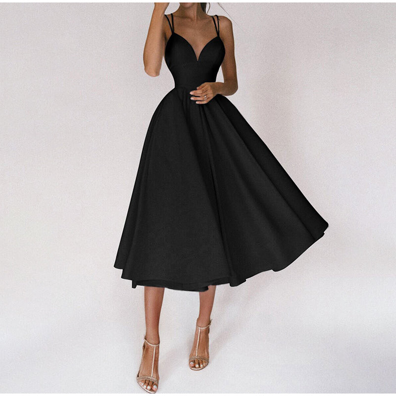 Cocktailkleid Mit V-Ausschnitt Für Damen | Midi