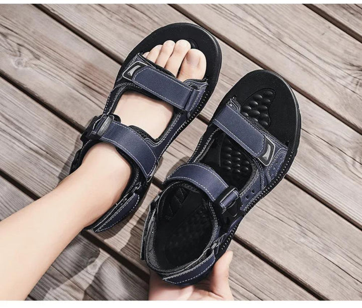 Herren Sommer Offener Zehenpartie Sandalen mit Verstellbaren Riemen