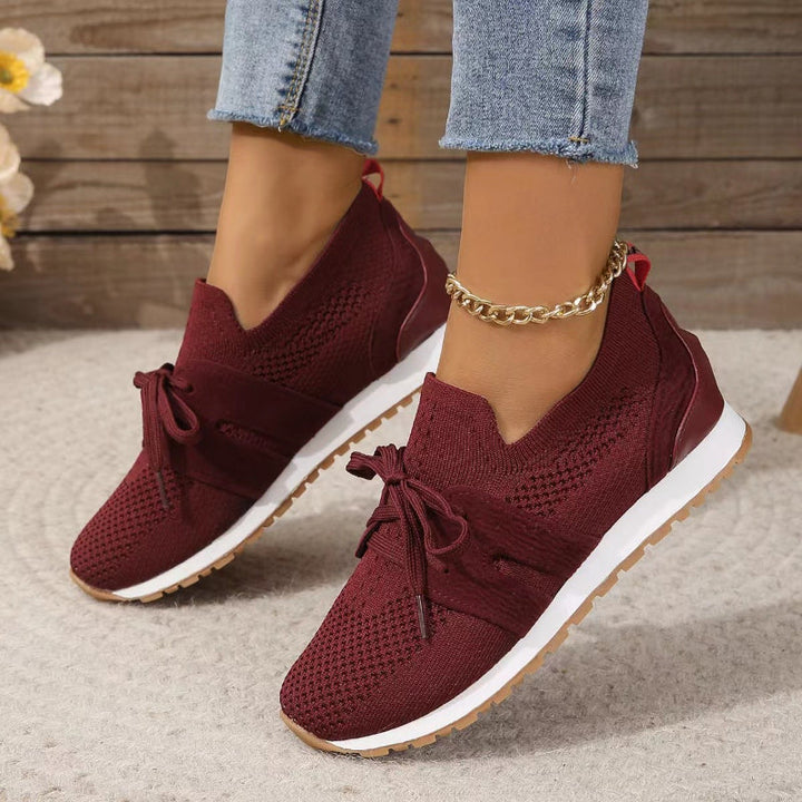 Damen Alle Jahreszeiten Mesh-Sneaker mit Schnürung