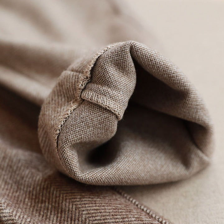 Herren Fischgrät Strukturierte Hose