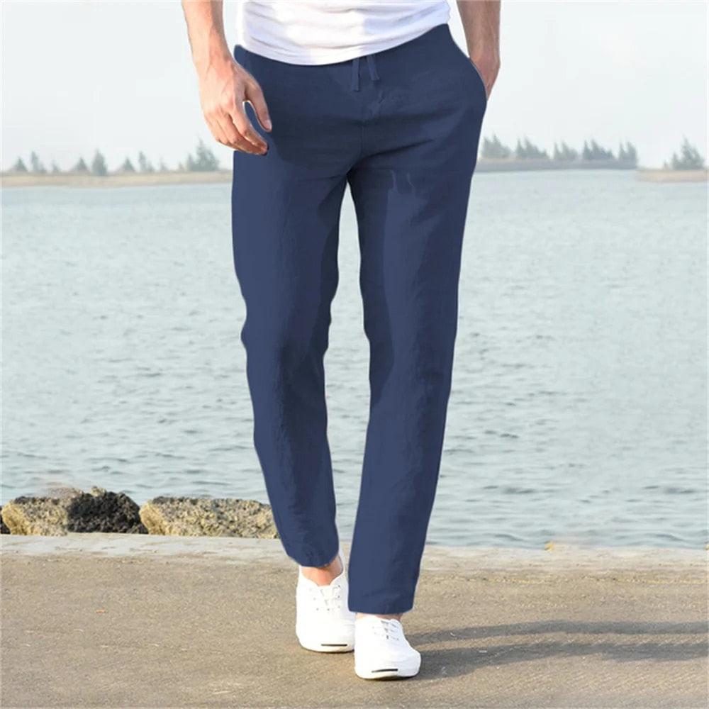 Gerade Geschnittene Leinenhose für Herren