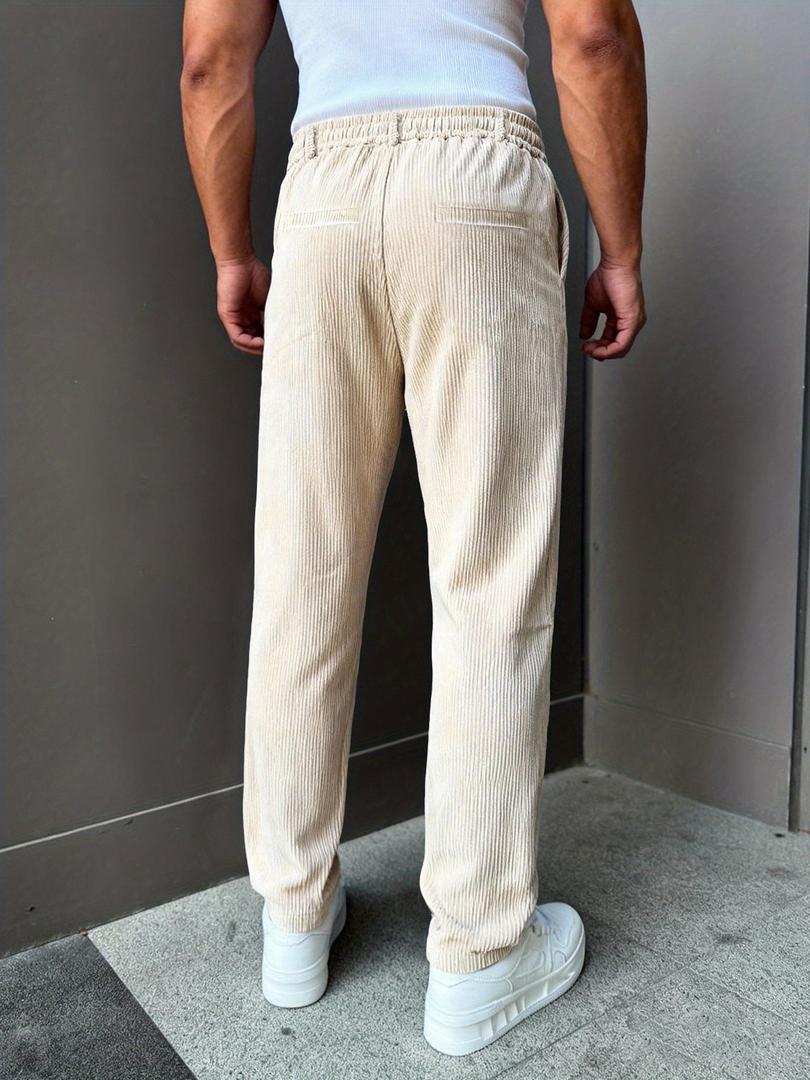 Herren Freizeit-Cordhosen | Verstellbarer Kordelzugbund