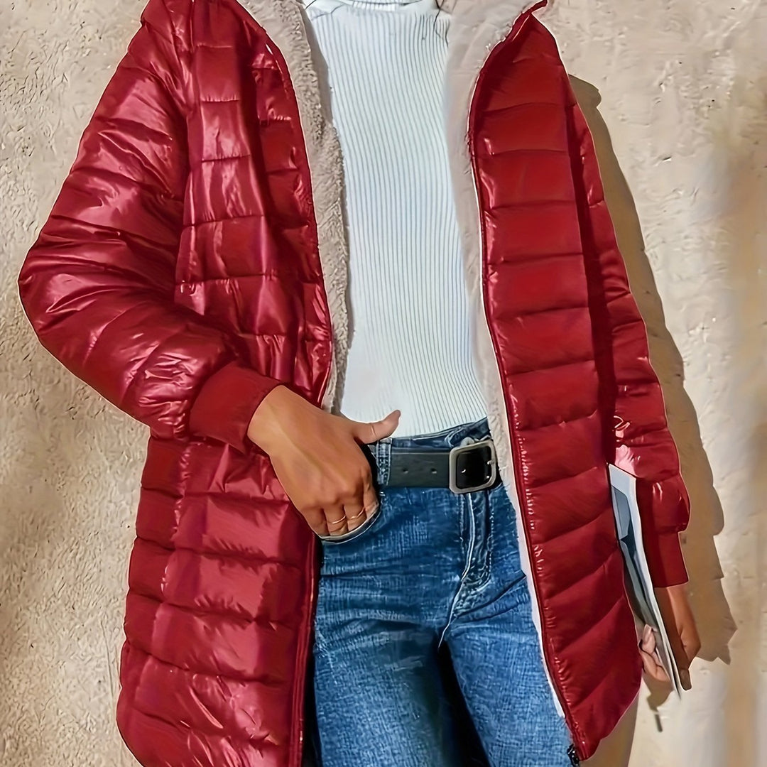 Klassische Fleece Winterjacke Mit Reißverschluss Für Damen | Herbst