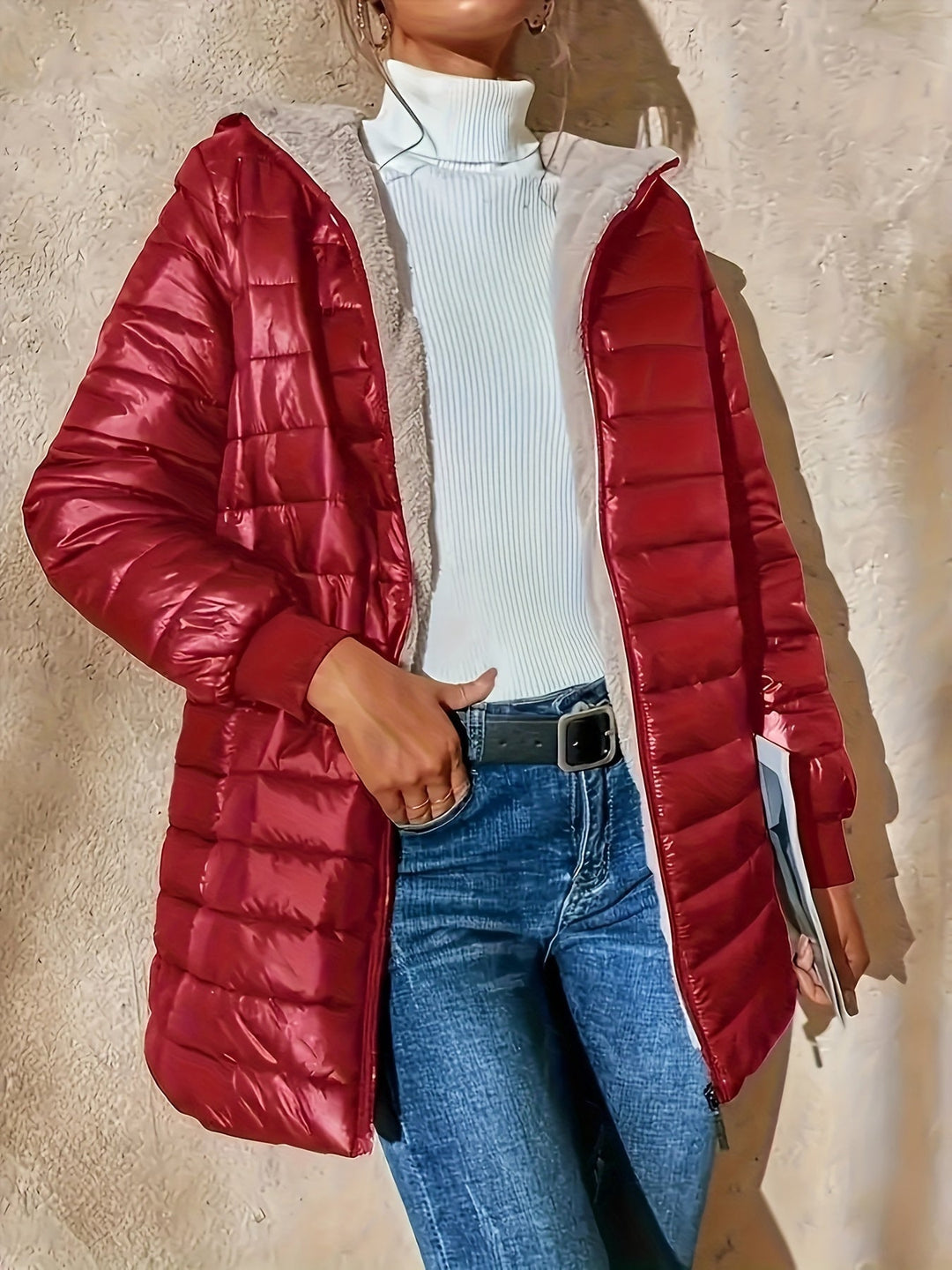 Klassische Fleece Winterjacke Mit Reißverschluss Für Damen | Herbst