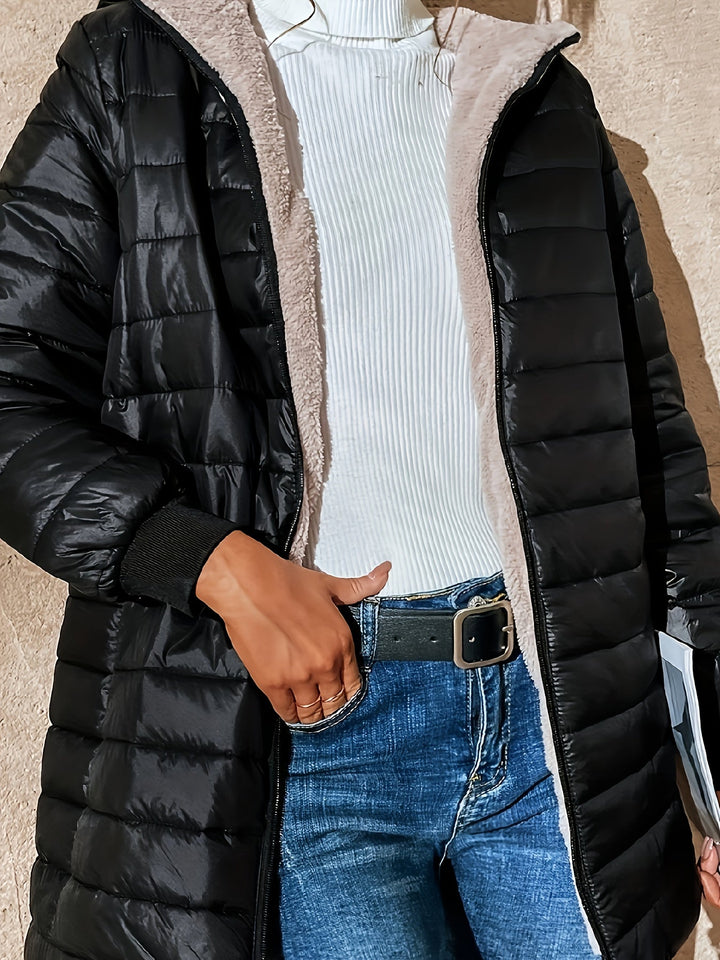 Klassische Fleece Winterjacke Mit Reißverschluss Für Damen | Herbst