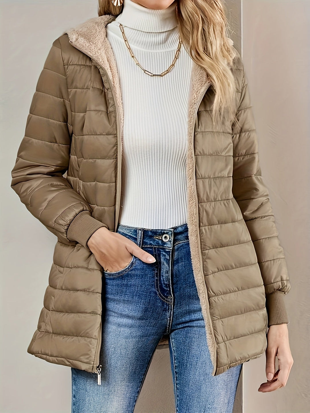 Klassische Fleece Winterjacke Mit Reißverschluss Für Damen | Herbst
