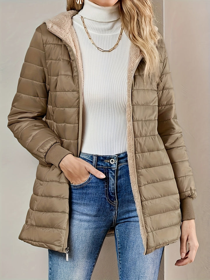 Klassische Fleece Winterjacke Mit Reißverschluss Für Damen | Herbst